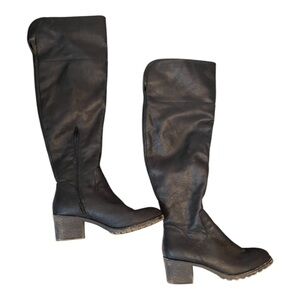 SO Kohl’s Women's Black Faux Leather Knee-High Boots